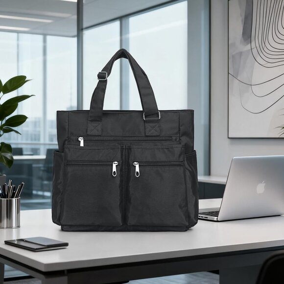 Durable Multi-Pocket Nylon Handbag – Stylish Tote for Office & Travel - Picture 2 of 8